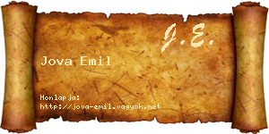 Jova Emil névjegykártya