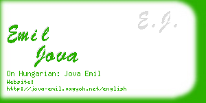 emil jova business card